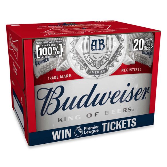 Budweiser Limited Edition Beer Bottles 20 X 300ml